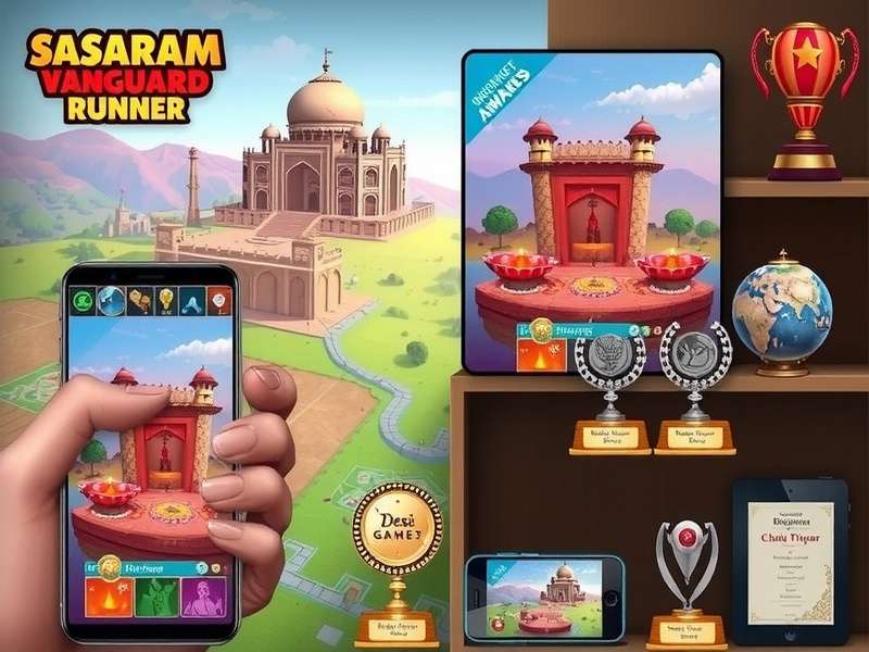 Sasaram Vanguard Runner Map - Showing key landmarks of Sasaram like Sher Shah Suri Tomb and Rohtasgarh Fort